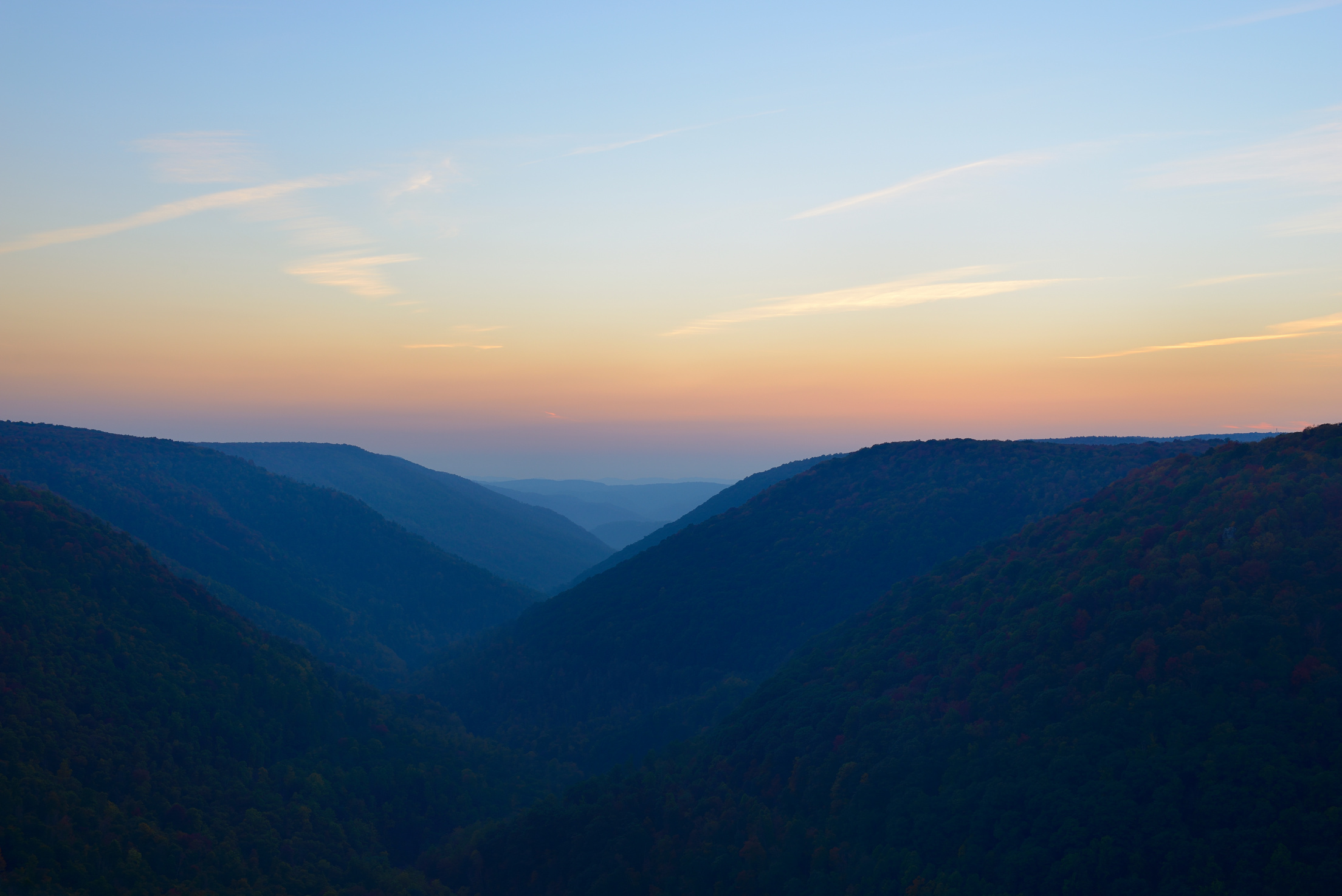 Mountains of West Virginia at Twilight